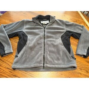 Columbia Titanium Fleece Jacket Womens Medium Grey Black Full Zip Interchange